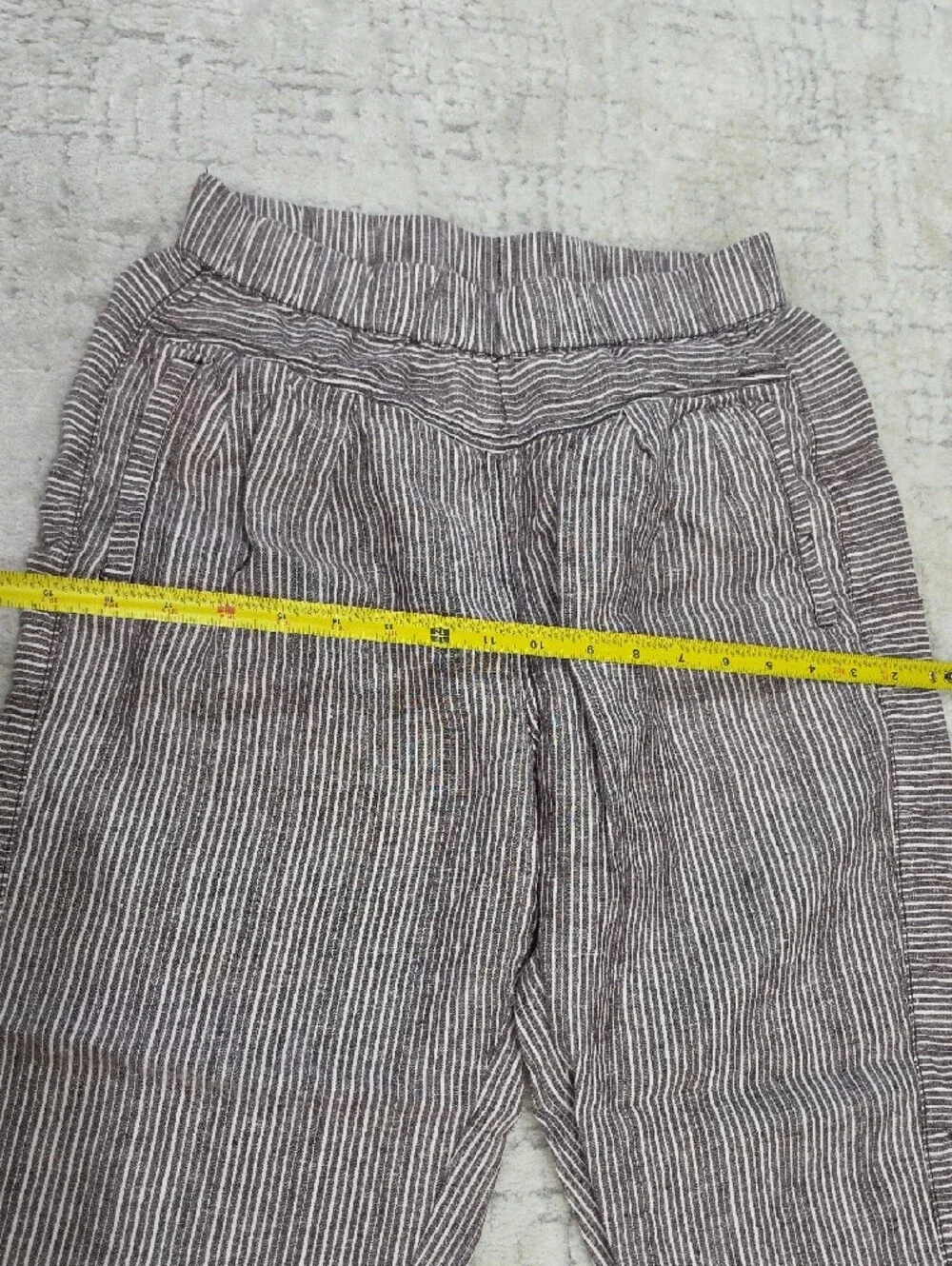 Womens Striped Casual Lounge Pants - Brown/White